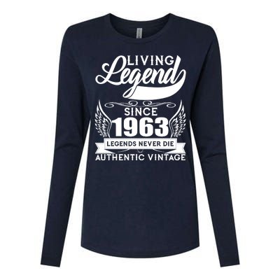 Authentic Vintage Living Legend Since 1963 Legends Never Die 60th Birthday Womens Cotton Relaxed Long Sleeve T-Shirt