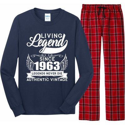 Authentic Vintage Living Legend Since 1963 Legends Never Die 60th Birthday Long Sleeve Pajama Set