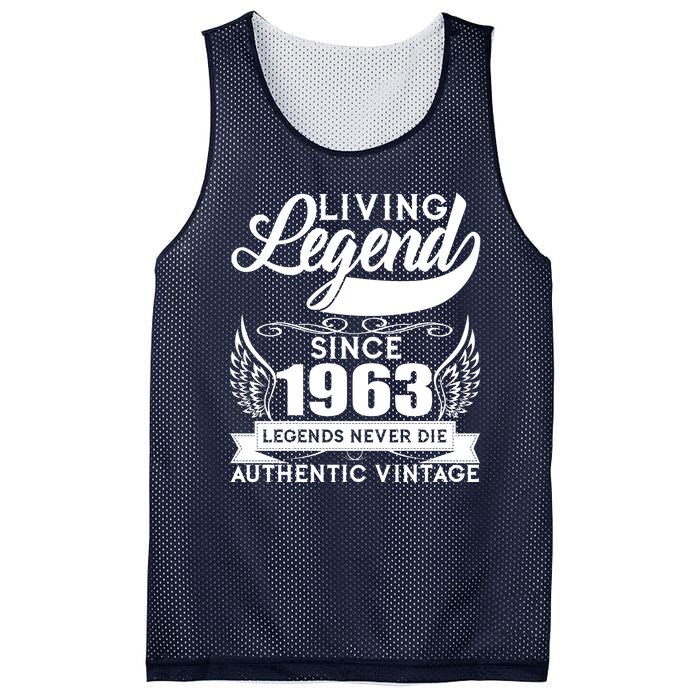 Authentic Vintage Living Legend Since 1963 Legends Never Die 60th Birthday Mesh Reversible Basketball Jersey Tank