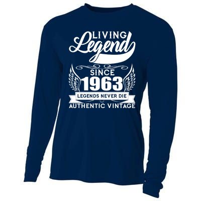 Authentic Vintage Living Legend Since 1963 Legends Never Die 60th Birthday Cooling Performance Long Sleeve Crew