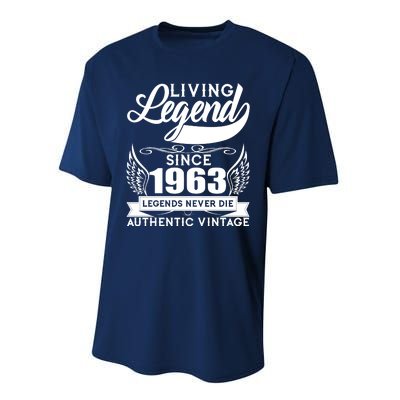 Authentic Vintage Living Legend Since 1963 Legends Never Die 60th Birthday Performance Sprint T-Shirt