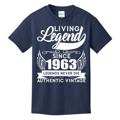 Authentic Vintage Living Legend Since 1963 Legends Never Die 60th Birthday Kids T-Shirt