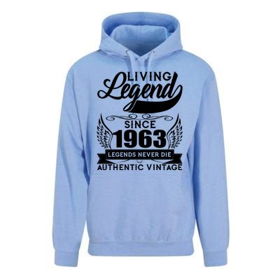 Authentic Vintage Living Legend Since 1963 Legends Never Die 60th Birthday Unisex Surf Hoodie