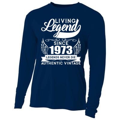 Authentic Vintage Living Legend Since 1973 Legends Never Die 50th Birthday Cooling Performance Long Sleeve Crew