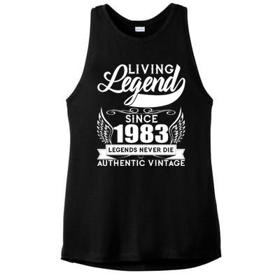 Authentic Vintage Living Legend Since 1983 Legends Never Die 40th Birthday Ladies PosiCharge Tri-Blend Wicking Tank