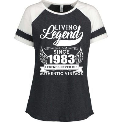 Authentic Vintage Living Legend Since 1983 Legends Never Die 40th Birthday Enza Ladies Jersey Colorblock Tee