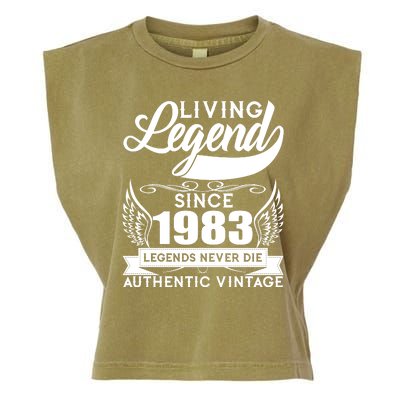 Authentic Vintage Living Legend Since 1983 Legends Never Die 40th Birthday Garment-Dyed Women's Muscle Tee