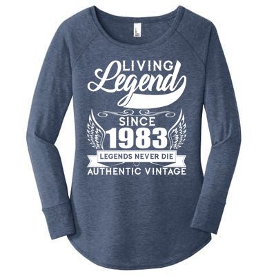 Authentic Vintage Living Legend Since 1983 Legends Never Die 40th Birthday Women's Perfect Tri Tunic Long Sleeve Shirt