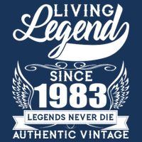 Authentic Vintage Living Legend Since 1983 Legends Never Die 40th Birthday Flatbill Hat