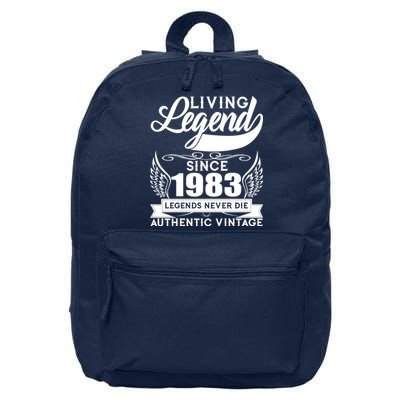 Authentic Vintage Living Legend Since 1983 Legends Never Die 40th Birthday 16 in Basic Backpack