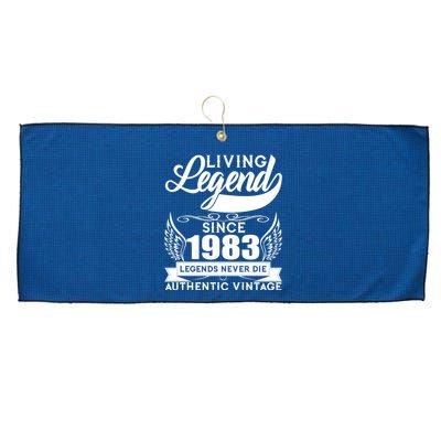 Authentic Vintage Living Legend Since 1983 Legends Never Die 40th Birthday Large Microfiber Waffle Golf Towel