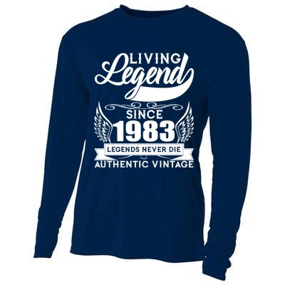 Authentic Vintage Living Legend Since 1983 Legends Never Die 40th Birthday Cooling Performance Long Sleeve Crew