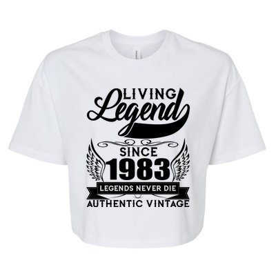 Authentic Vintage Living Legend Since 1983 Legends Never Die 40th Birthday Bella+Canvas Jersey Crop Tee