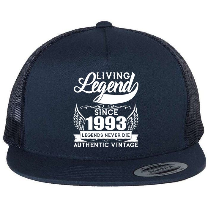 Authentic Vintage Living Legend Since 1993 Legends Never Die 30th Birthday Flatbill Hat