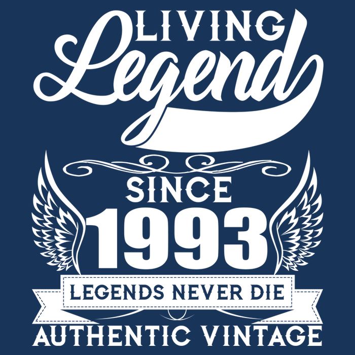 Authentic Vintage Living Legend Since 1993 Legends Never Die 30th Birthday Flatbill Hat