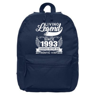 Authentic Vintage Living Legend Since 1993 Legends Never Die 30th Birthday 16 in Basic Backpack