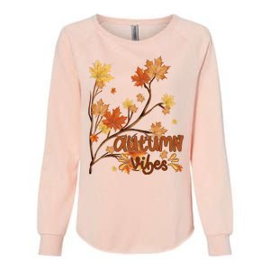 Autumn Vibes Leaves Cozy Womens California Wash Sweatshirt