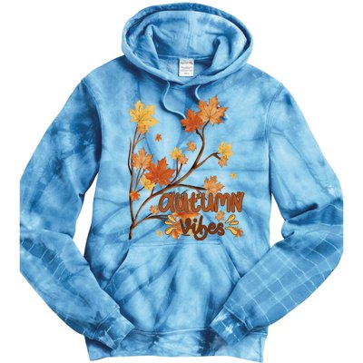 Autumn Vibes Leaves Cozy Tie Dye Hoodie