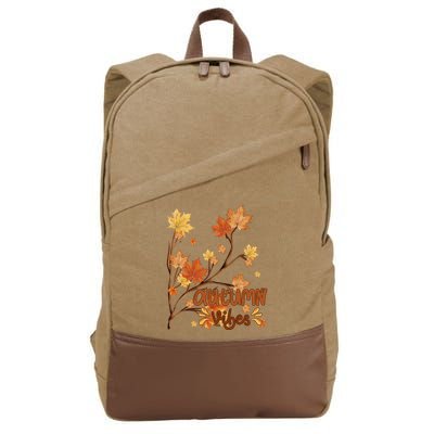 Autumn Vibes Leaves Cozy Cotton Canvas Backpack