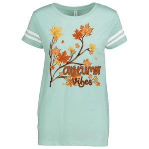 Autumn Vibes Leaves Cozy Enza Ladies Jersey Football T-Shirt