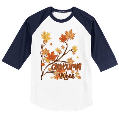 Autumn Vibes Leaves Cozy Baseball Sleeve Shirt