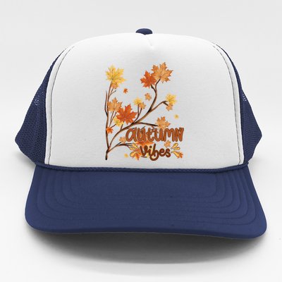 Autumn Vibes Leaves Cozy Trucker Hat