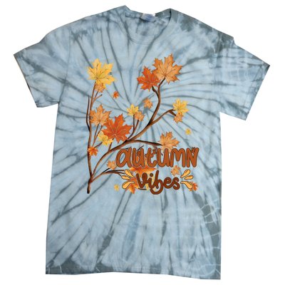 Autumn Vibes Leaves Cozy Tie-Dye T-Shirt