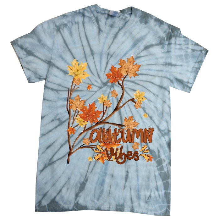 Autumn Vibes Leaves Cozy Tie-Dye T-Shirt