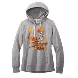 Autumn Vibes Leaves Cozy Women's Fleece Hoodie