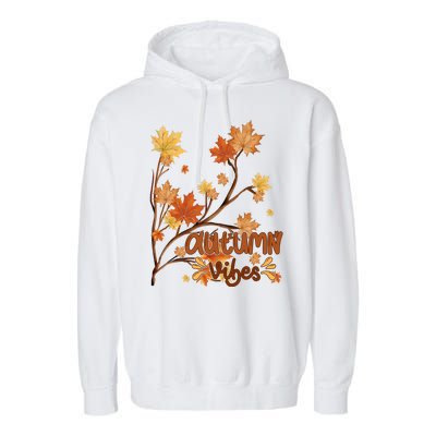 Autumn Vibes Leaves Cozy Garment-Dyed Fleece Hoodie