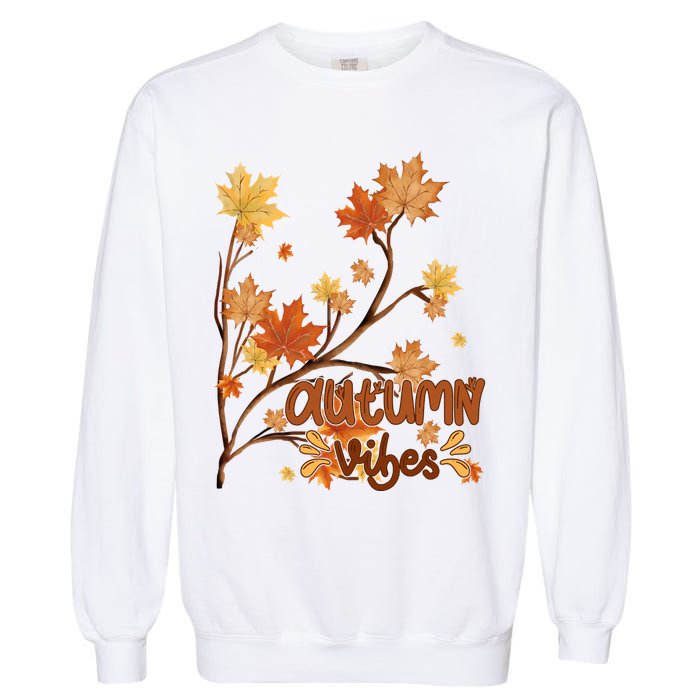 Autumn Vibes Leaves Cozy Garment-Dyed Sweatshirt