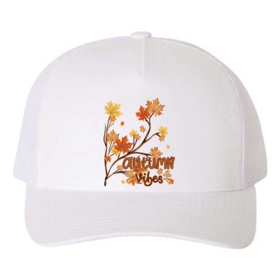 Autumn Vibes Leaves Cozy Yupoong Adult 5-Panel Trucker Hat