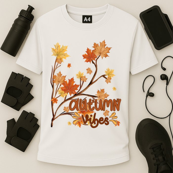 Autumn Vibes Leaves Cozy Performance Shirt