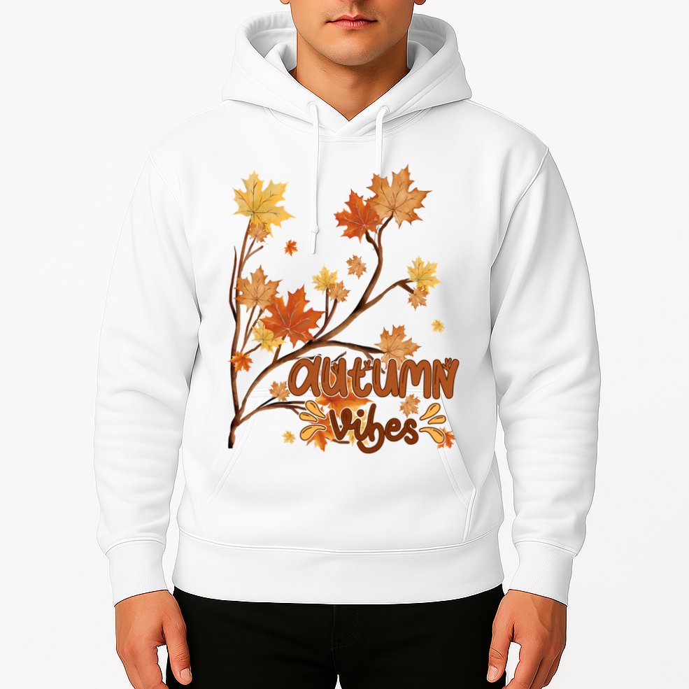 Autumn Vibes Leaves Cozy Hoodie