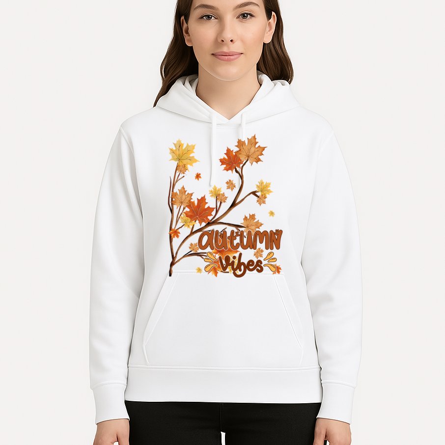 Autumn Vibes Leaves Cozy Hoodie
