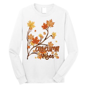 Autumn Vibes Leaves Cozy Long Sleeve Shirt