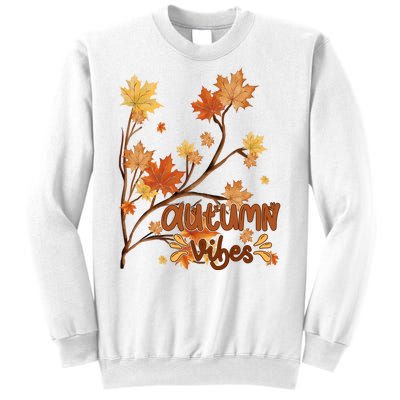 Autumn Vibes Leaves Cozy Sweatshirt