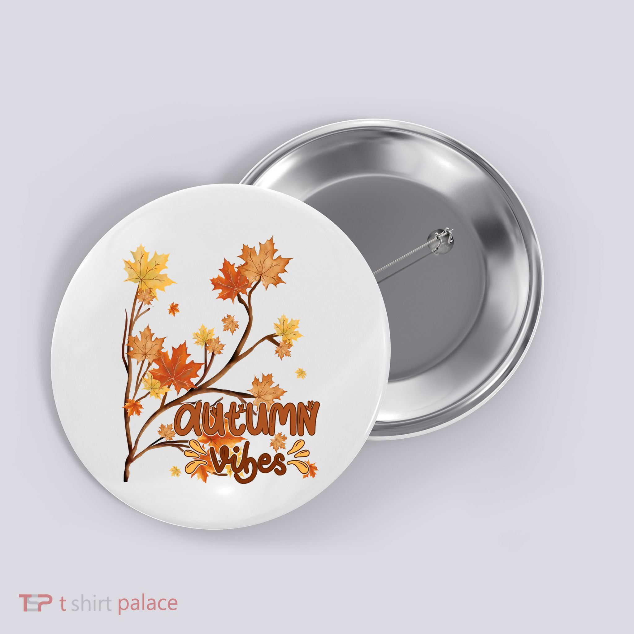Autumn Vibes Leaves Cozy Button