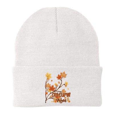 Autumn Vibes Leaves Cozy Knit Cap Winter Beanie