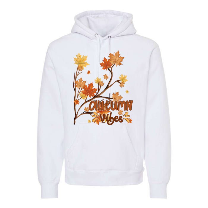 Autumn Vibes Leaves Cozy Premium Hoodie