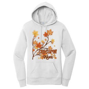 Autumn Vibes Leaves Cozy Women's Pullover Hoodie