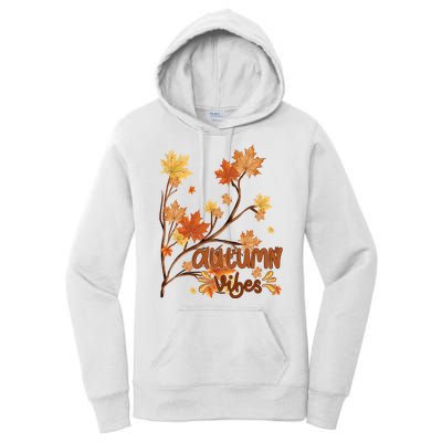 Autumn Vibes Leaves Cozy Women's Pullover Hoodie