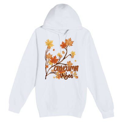 Autumn Vibes Leaves Cozy Premium Pullover Hoodie