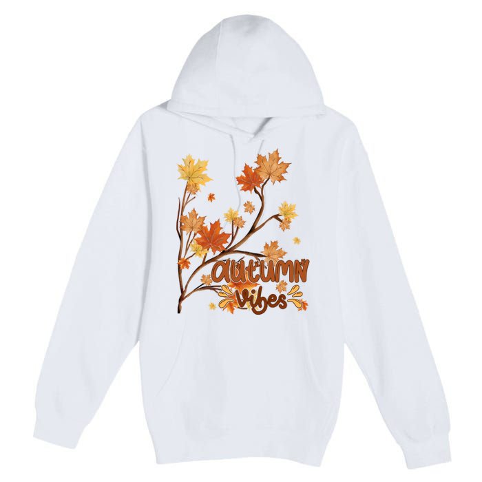 Autumn Vibes Leaves Cozy Premium Pullover Hoodie