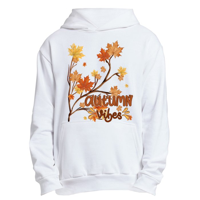 Autumn Vibes Leaves Cozy Urban Pullover Hoodie