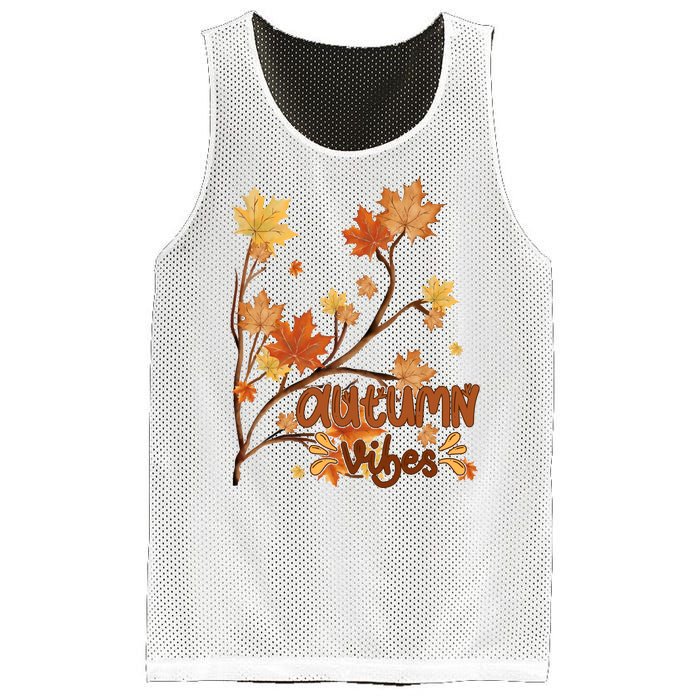 Autumn Vibes Leaves Cozy Mesh Reversible Basketball Jersey Tank