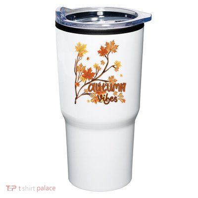 Autumn Vibes Leaves Cozy Tumbler