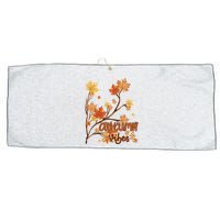 Autumn Vibes Leaves Cozy Large Microfiber Waffle Golf Towel