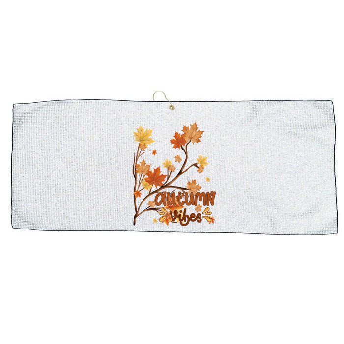 Autumn Vibes Leaves Cozy Large Microfiber Waffle Golf Towel