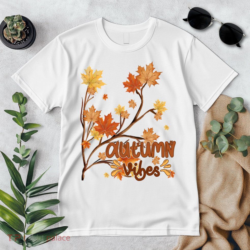 Autumn Vibes Leaves Cozy Premium T-Shirt